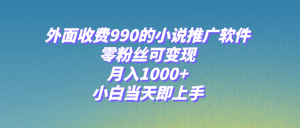 （8016期）小说推广软件，零粉丝可变现，月入1000+，小白当天即上手【附189G素材】-副业吧