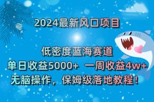 （8545期）2024最新风口项目 低密度蓝海赛道，日收益5000+周收益4w+ 无脑操作，保…-副业吧
