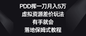 （8751期）PDD挥一刀月入5万，虚拟资源差价玩法，有手就会，落地保姆式教程-副业吧