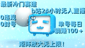 （8770期）最新冷门赛道，b站24小时无人直播 0违规0封号，单号每日躺赚100＋矩阵放…-副业吧