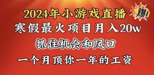 （8778期）2024年寒假爆火项目，小游戏直播月入20w+，学会了之后你将翻身-副业吧