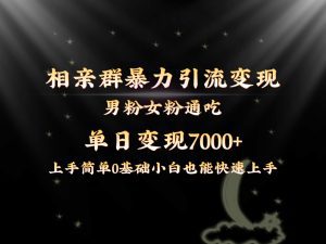 （8781期）全网首发相亲群暴力引流男粉女粉通吃变现玩法，单日变现7000+保姆教学1.0-副业吧