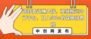 （8793期）选对赛道赚大钱，视频搬运冷门平台，日入500+的保姆级教程-副业吧
