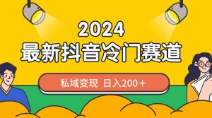（8960期）2024抖音最新冷门赛道，私域变现轻松日入200＋，作品制作简单，流量爆炸-副业吧