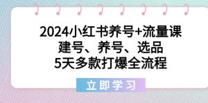 (8974期)2024小红书养号+流量课:建号、养号、选品,5天多款打爆全流程-副业吧