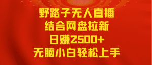 （9025期）无人直播野路子结合网盘拉新，日赚2500+多平台变现，小白无脑轻松上手操作-副业吧