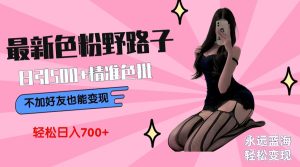 （9119期）最新色粉变现野路子，日引500+老色批 可不加好友直接变现 小白轻松日入700+-副业吧