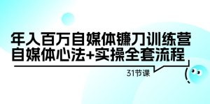 （9157期）年入百万自媒体镰刀训练营：自媒体心法+实操全套流程（31节课）-副业吧