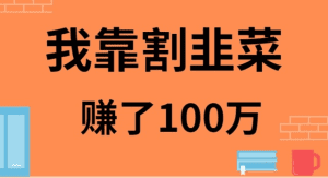 （9173期）我靠割韭菜赚了 100 万-副业吧