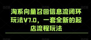 淘系向量召回信息流闭环玩法V7.0，一套全新的起店流程玩法-副业吧