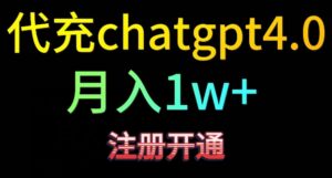 代充chatgpt4，日入500+，精准引流，暴力变现-副业吧