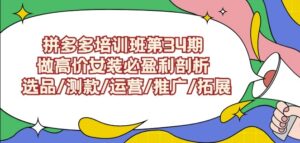 拼多多培训班第34期：做高价女装必盈利剖析选品/测款/运营/推广/拓展-副业吧