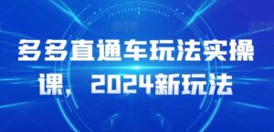 多多直通车玩法实操课，2024新玩法-副业吧