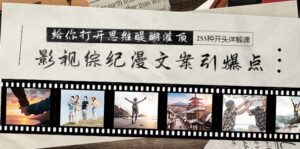 （9501期）影视综纪漫文案引爆点，给你打开思维醍醐灌顶+255种开头详解课（26节）-副业吧