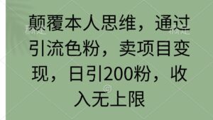（9523期）颠覆本人思维，通过引流色粉，卖项目变现，日引200粉，收入无上限-副业吧