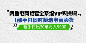 （9547期）闲鱼电商运营全系统VIP实战课，1部手机随时随地卖货，新手日出30单月入5000-副业吧