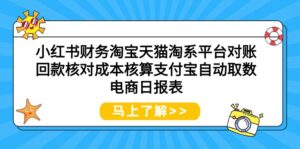 （9628期）小红书财务淘宝天猫淘系平台对账回款核对成本核算支付宝自动取数电商日报表-副业吧