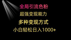 （9680期）全局引流色粉 超强变现能力 多种变现方式 小白轻松日入1000+-副业吧