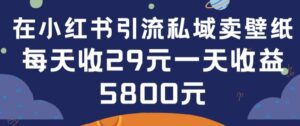在小红书引流私域卖壁纸每张29元单日最高卖出200张(0-1搭建教程)-副业吧