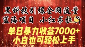 蓝海项目!黑科技引爆全网流量小红书拉新,单日暴力收益7000+,小白也能轻松上手-副业吧