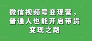 微信视频号变现营，普通人也能开启带货变现之路-副业吧