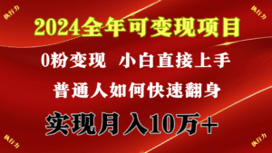 (9831期)2024 全年可变现项目,一天的收益至少2000+,上手非常快,无门槛-副业吧