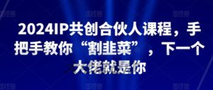 2024IP共创合伙人课程，手把手教你“割韭菜”，下一个大佬就是你-副业吧