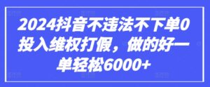 2024抖音不违法不下单0投入维权打假，做的好一单轻松6000+【仅揭秘】-副业吧