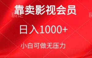 靠卖影视会员，日入1000+，落地保姆级教程，新手可学-副业吧