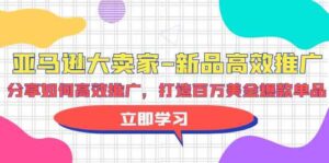亚马逊大卖家新品高效推广,分享如何高效推广,打造百万美金爆款单品-副业吧