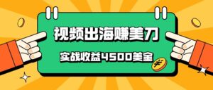 国内爆款视频出海赚美刀，实战收益4500美金，批量无脑搬运，无需经验直接上手-副业吧