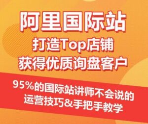 【阿里国际站】打造Top店铺&获得优质询盘客户,95%的国际站讲师不会说的运营技巧-副业吧