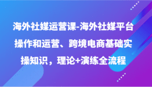 海外社媒运营课-海外社媒平台操作和运营、跨境电商基础实操知识,理论+演练全流程-副业吧