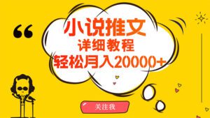 (10000期)简单操作,月入20000+,详细教程!小说推文项目赚钱秘籍!-副业吧