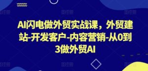 AI闪电做外贸实战课,外贸建站-开发客户-内容营销-从0到3做外贸AI-副业吧