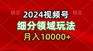 2024视频号分成计划细分领域玩法,每天5分钟,月入1W+-副业吧