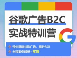 谷歌广告B2C实战特训营，500+谷歌账户总结经验，实战演示如何从0-1搭建广告账户-副业吧