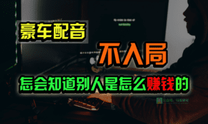 豪车配音，一个惊掉下巴，闷声发财的小生意，日赚15万!!!-副业吧