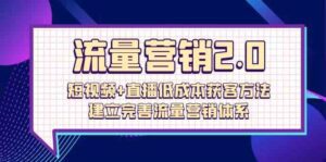 流量营销2.0：短视频+直播低成本获客方法，建立完善流量营销体系（72节）-副业吧