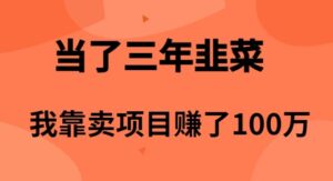 （10149期）当了3年韭菜，我靠卖项目赚了100万-副业吧
