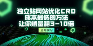 (10173期)独立站网站优化CRO,成本最低的方法,让你销量翻3-10倍(5节课)-副业吧