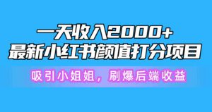 （10187期）一天收入2000+，最新小红书颜值打分项目，吸引小姐姐，刷爆后端收益-副业吧