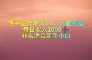（10252期）快手图文带货3.0，无脑搬运，每日收入1000＋，非常适合新手小白-副业吧
