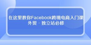 （10259期）在这里教你Facebook跨境电商入门课，外贸·独立站必修-副业吧