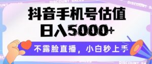 抖音手机号估值,日入5000+,不露脸直播,小白秒上手-副业吧