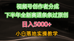 （10294期）视频号创作者分成最新玩法，日入5000+  下半年全新赛道条条过原创，小…-副业吧