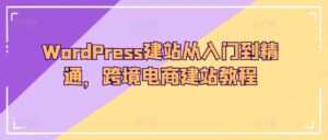 WordPress建站从入门到精通，跨境电商建站教程-副业吧