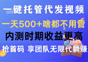 （10327期）一键托管代发视频，一天500+啥都不用管，内测时期收益更高，抢首码，享…-副业吧