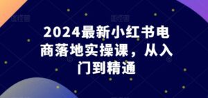2024最新小红书电商落地实操课，从入门到精通-副业吧