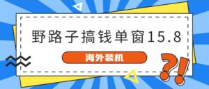 （10385期）海外装机，野路子搞钱，单窗口15.8，已变现10000+-副业吧